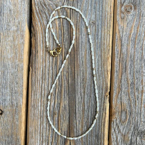 Delicate Pearl and Gold Bead Necklace | Yellowstone Spirit Southwestern Collection Pearl Gold Necklace Objects of Beauty Southwest 