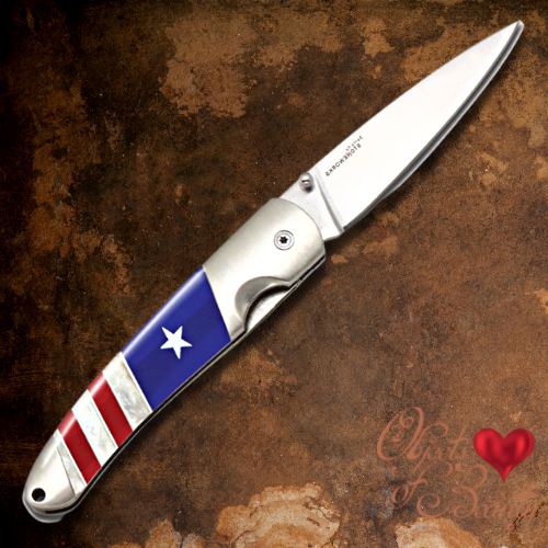 American Flag Patriotic 4" Plain Blade Knife | Yellowstone Spirit Southwestern Collection Pocket Folders Santa Fe Stoneworks 