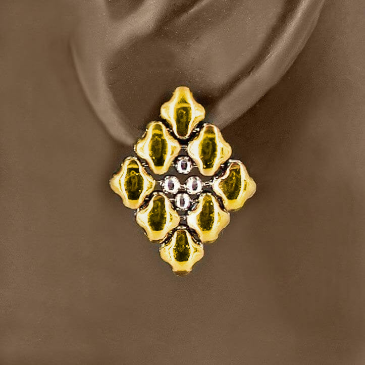 Ava Stainless Steel Yellow Titanium Earrings | SG Liquid Metal Stainless Earrings Sergio Gutierrez Liquid Metal Jewelry 