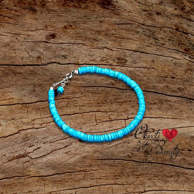 Blue Heishi Turquoise Adjustable Bracelet | Yellowstone Spirit Southwestern Collection Turquoise Bracelet Objects of Beauty Southwest 