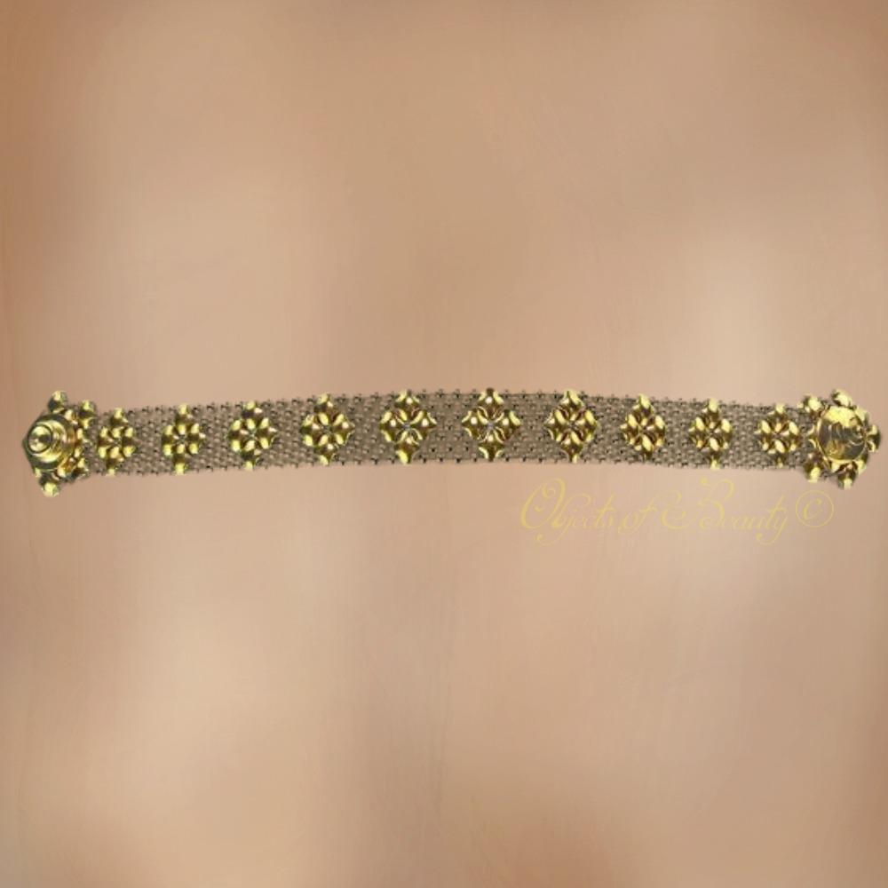 Genevieve Stainless Steel w Yellow-Gold Titanium Bracelet | SG Liquid Silver Jewelry Bracelets Sergio Gutierrez Liquid Metal Jewelry 