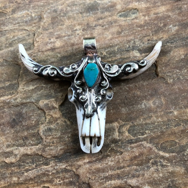 Long Horn w Turquoise | Spirit Animal Collection Objects of Beauty 