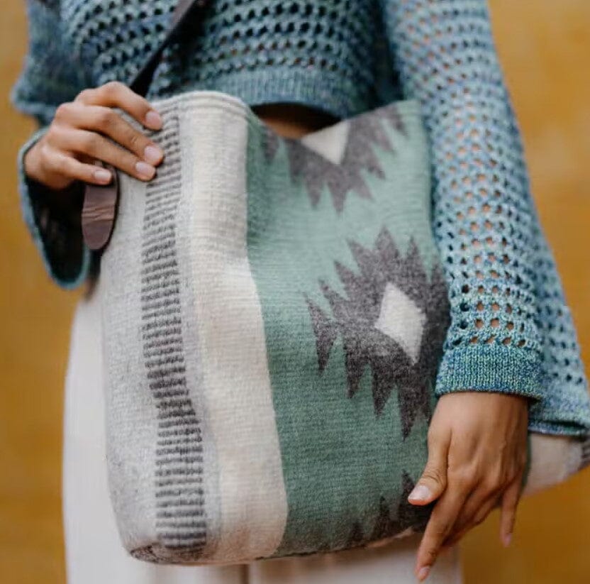 Sage Advice Handwoven Wool Shoulder Tote | Yellowstone Spirit Southwestern Collection Handwoven Wool Tote Objects of Beauty Southwest 