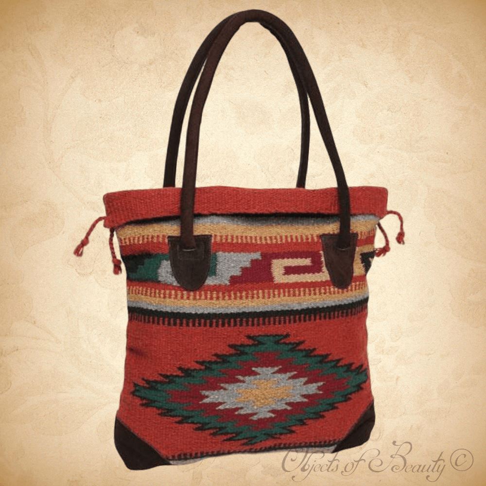 Sedona Sunset Handcrafted Southwest Tote Bag Handwoven Bag Objects of Beauty 