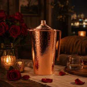 70 oz Gangotri Copper Pitcher w Lid Copper Pitcher Sertodo Copper 