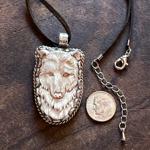 Bear Carved Bone Pendant Small | Yellowstone Spirit Southwestern Collection & Spirit Animal Collection