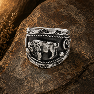 Buffalo Sterling Silver Men's Ring | Yellowstone Spirit Southwestern & Spirit Animal Collection