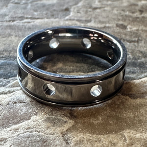 Orbit Titanium Perforated Band Ring by Luca Vale 