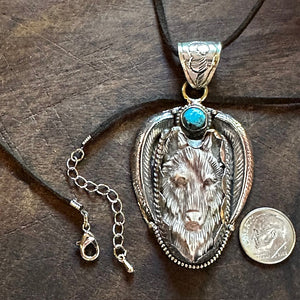 Wolf w Turquoise Stone Small | Yellowstone Spirit Southwestern Collection | Spirit Animal Collection