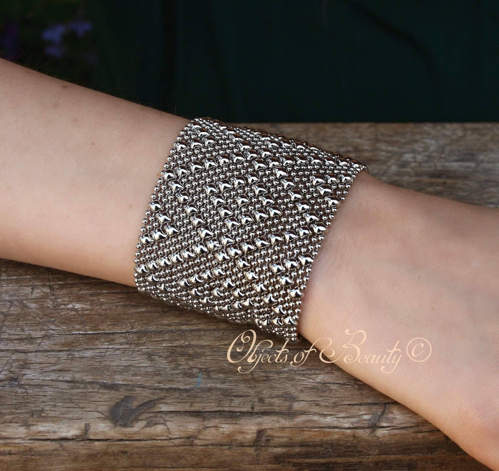 Alexandria SG Liquid Silver Magnetic Close Bracelet liquid metal bracelet Sergio Gutierrez Liquid Metal Jewelry 