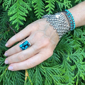 Andrea's Cat SG Liquid Metal Bracelet | Yellowstone Spirit Southwestern Collection liquid metal bracelet Sergio Gutierrez Liquid Metal Jewelry 