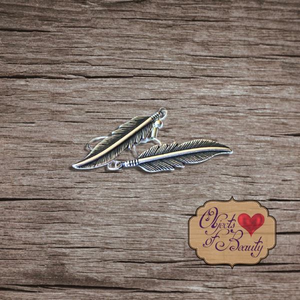 Antique Silver Plated Feather Earrings | Yellowstone Spirit Southwestern Collection Earrings Objects Of Beauty Southwest 