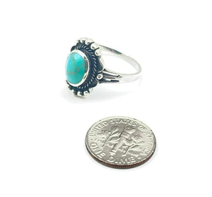 Artful Lady or Teen Turquoise Ring in Sweet SS Setting | Yellowstone Spirit Southwestern Collection Rings Objects of Beauty 
