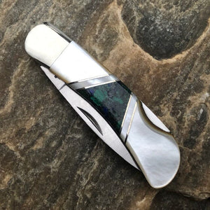 Azurite Mother of Pearl 3" Lock Back Knife | Santa Fe Stoneworks | Yellowstone Spirit Collection Knives Santa Fe Stoneworks 
