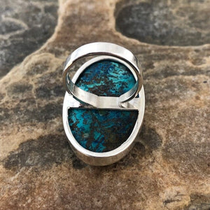 Azurite Oval Ring for Man or Woman | Yellowstone Spirit Southwestern Collection rings Objects of Beauty Southwest 