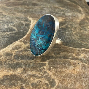 Azurite Oval Ring for Man or Woman | Yellowstone Spirit Southwestern Collection rings Objects of Beauty Southwest 