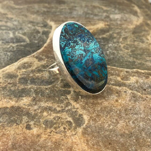 Azurite Oval Ring for Man or Woman | Yellowstone Spirit Southwestern Collection rings Objects of Beauty Southwest 