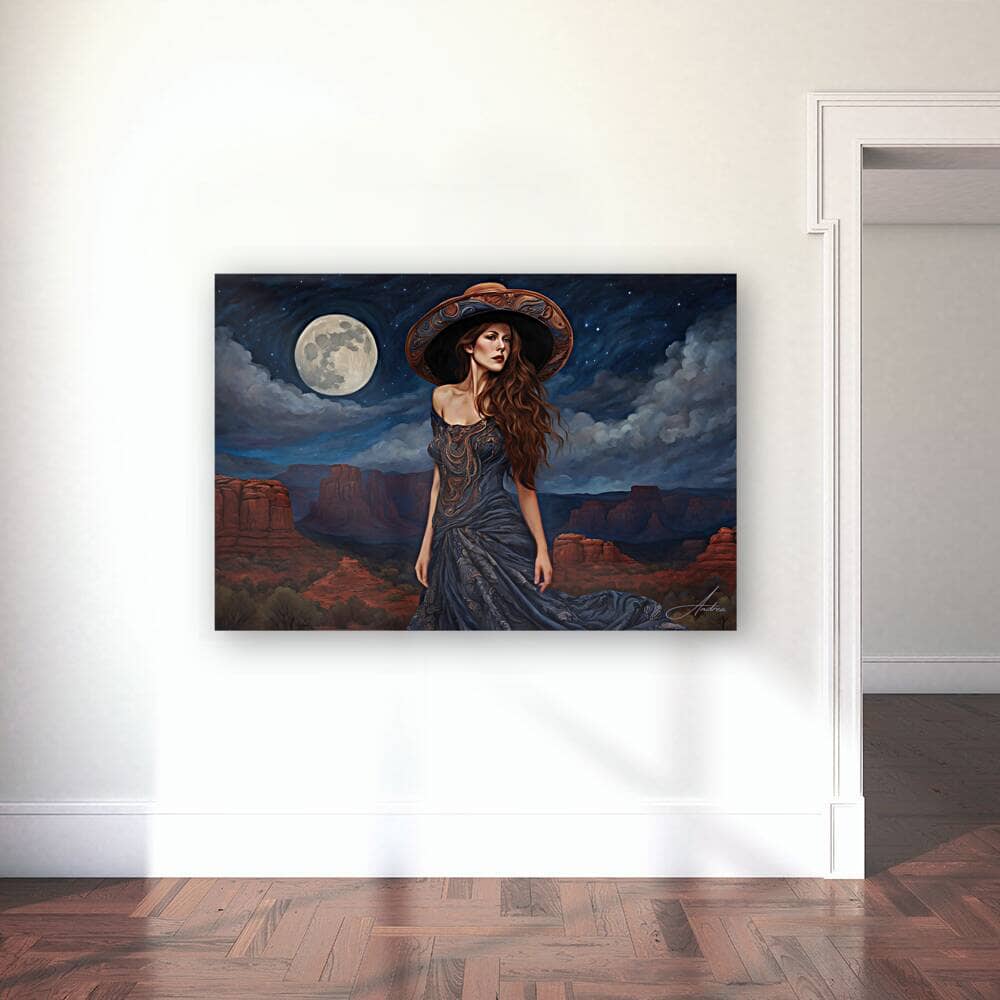 Basking in the Midnight Air | Andrea Record Fine Art | Yellowstone Spirit Southwestern Collection Painting Print Andrea Record Fine Art 