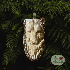 Bear Carved Bone Pendant Large | Yellowstone Spirit Southwestern Collection & Spirit Animal Collection Pendant Necklace Objects Of Beauty Southwest 