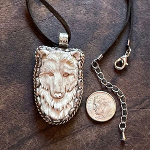 Bear Carved Bone Pendant Small | Yellowstone Spirit Southwestern Collection & Spirit Animal Collection Bear Necklace Objects of Beauty Southwest 