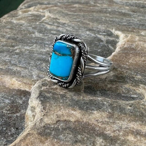 Beth Dutton Adjustable Turquoise w Silver Inclusion - Twisted Silver Ring | Yellowstone Spirit Southwestern Collection Turquoise Ring Objects of Beauty Southwest 