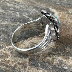 Beth Dutton Adjustable Turquoise w Silver Inclusion - Twisted Silver Ring | Yellowstone Spirit Southwestern Collection Turquoise Ring Objects of Beauty Southwest 