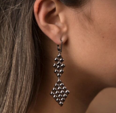 Black Chrome Twice As Nice SG Liquid Metal Earrings | Yellowstone Spirit Objects of Beauty 
