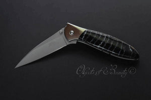 Black Fossilized Woolly Mammoth Tooth 4" Kershaw Leek Knife | Yellowstone Spirit Southwestern Collection Knives Santa Fe Stoneworks 