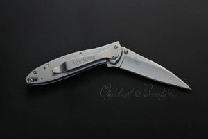 Black Fossilized Woolly Mammoth Tooth 4" Kershaw Leek Knife | Yellowstone Spirit Southwestern Collection Knives Santa Fe Stoneworks 
