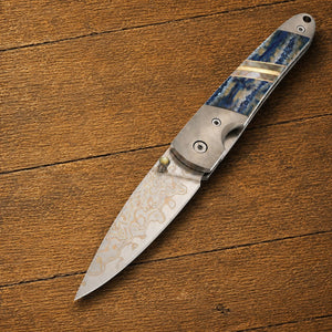 Blue Fossilized Mammoth Tooth 4" Copper & Brass Core Damascus | Yellowstone Spirit Southwestern Collection Collectible Knives Objects of Beauty 