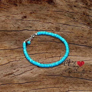 Blue Heishi Turquoise Adjustable Bracelet | Yellowstone Spirit Southwestern Collection Turquoise Bracelet Objects of Beauty Southwest 