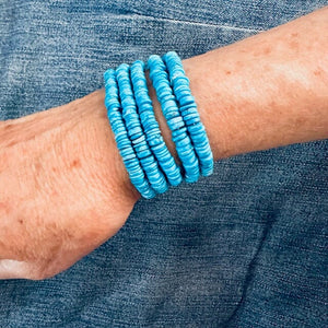 Blue Heishi Turquoise Adjustable Bracelet | Yellowstone Spirit Southwestern Collection Turquoise Bracelet Objects of Beauty Southwest 