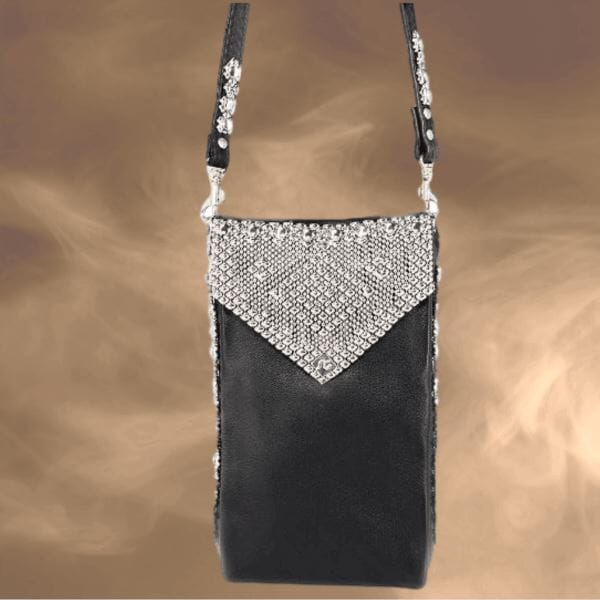 Brienne Liquid Metal Leather Cell Phone Bag | SG Liquid Silver Mesh Purses and Bags Sergio Gutierrez Liquid Metal Jewelry 