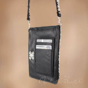 Brienne Liquid Metal Leather Cell Phone Bag | SG Liquid Silver Mesh Purses and Bags Sergio Gutierrez Liquid Metal Jewelry 