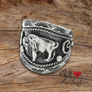 Buffalo Sterling Silver Men's Ring | Yellowstone Spirit Southwestern & Spirit Animal Collection rings Objects of Beauty 