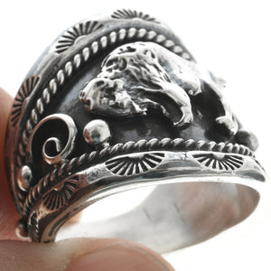 Buffalo Sterling Silver Men's Ring | Yellowstone Spirit Southwestern & Spirit Animal Collection rings Objects of Beauty 
