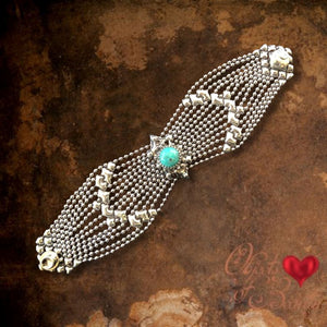 California Trouble Turquoise SG Liquid Metal Bracelet | Yellowstone Spirit Southwestern Collection Bracelets Sergio Gutierrez Liquid Metal Jewelry 