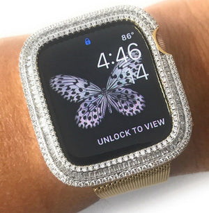 Candy; The Bling of All Blings Baguette Crystal Apple Watch 7 Bezel Watch Accessories EMJ 