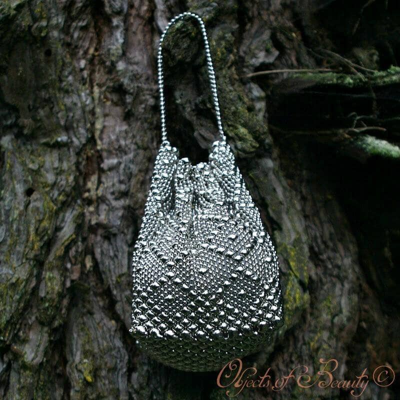Cassiopeia SG Liquid Metal Mesh Bag Purses and Bags Sergio Gutierrez Liquid Metal Jewelry 