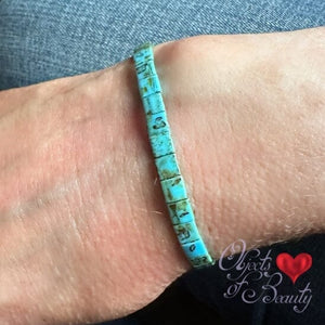 Cheyenne Rectangular Turquoise Bracelet | Yellowstone Spirit Southwestern Collection Turquoise Bracelet Objects of Beauty Southwest 