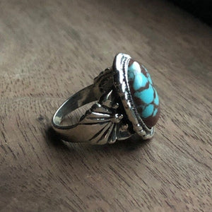 Chunky Turquoise Sterling Silver Ring | Yellowstone Spirit Southwestern Collection Rings ObjectsOfBeauty Southwest 