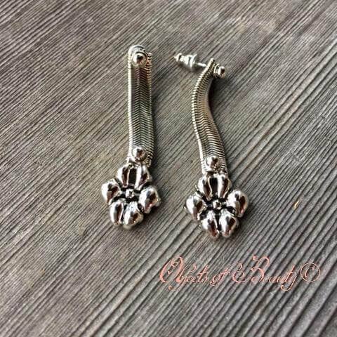 Cobra SG Liqiud Silver Snake Earrings Earrings Sergio Gutierrez Liquid Metal Jewelry 