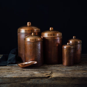 Copper Canisters Peacock Finish | A la-Carte | Sertodo Copper | Yellowstone Spirit Southwestern Collection Copper Canisters Objects of Beauty 