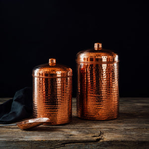 Copper Canisters Shiny Finish Set & individuals | SertodoCopper | Yellowstone Spirit Southwestern Collection Copper Canisters Objects of Beauty 