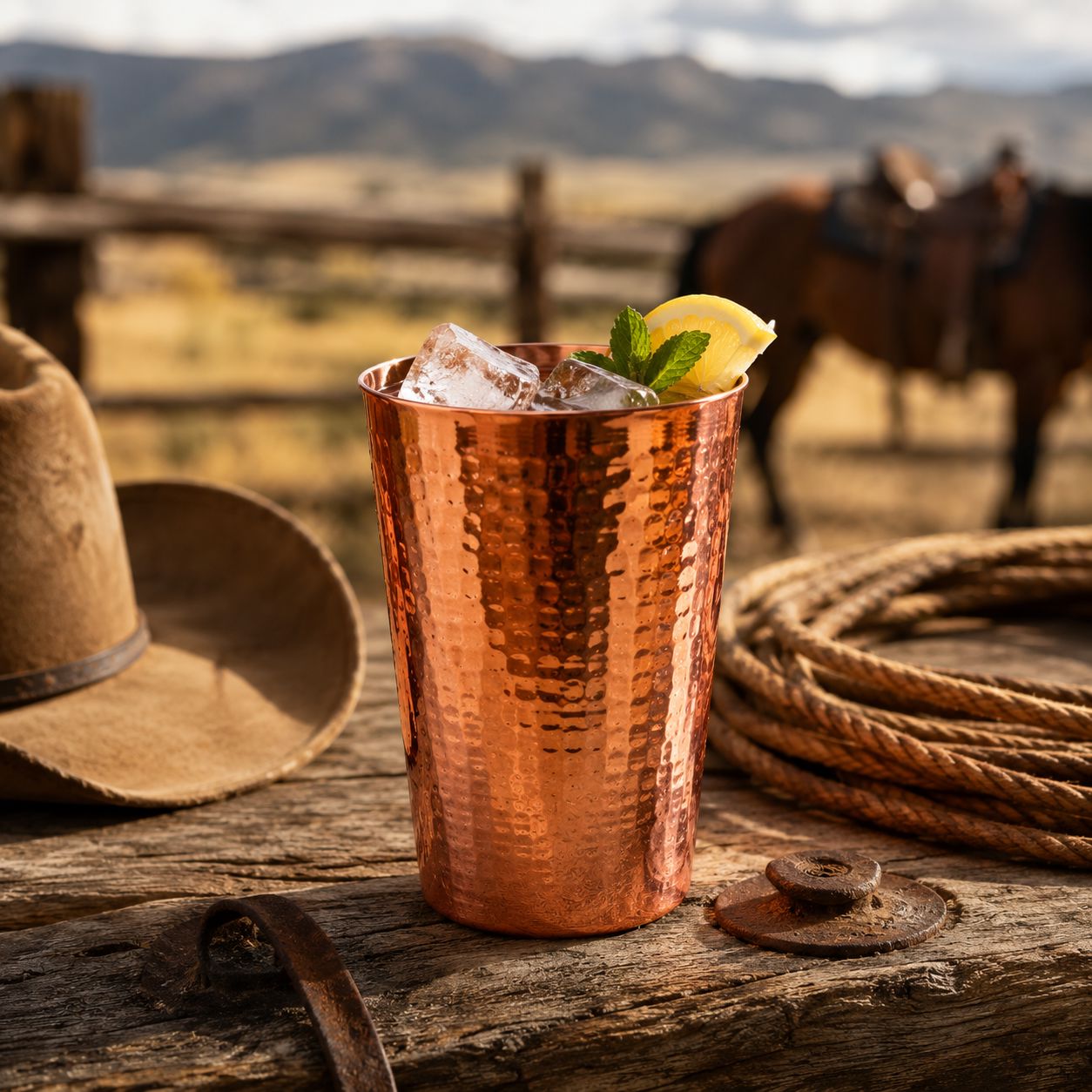 Copper Iced Tea Cup | Bar Shaker Cups | Yellowstone Spirit Southwestern Collection Copper Cup Sertodo Copper 