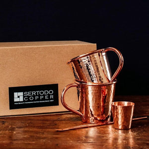 Copper Moscow Mule Gift Set | Sertodo Copper | Yellowstone Spirit Southwestern Collection Copper Barware Set Sertodo Copper 