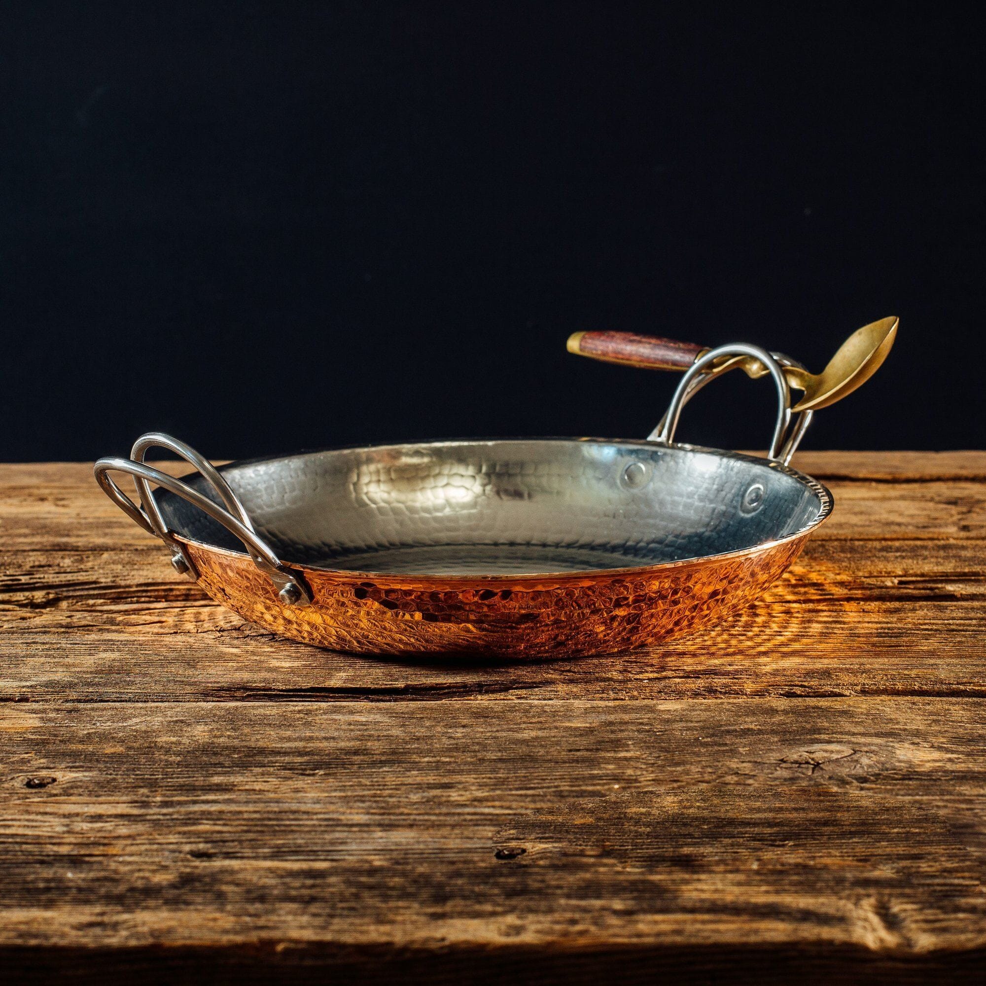 Copper Paella Pan | Sertodo Copper | Yellowstone Spirit Southwestern Collection Copper Pans Sertodo Copper 10" Diameter ~ Great for Serving Side Dishes Recycled Copper 