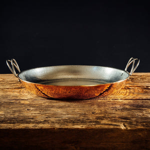 Copper Paella Pan | Sertodo Copper | Yellowstone Spirit Southwestern Collection Copper Pans Sertodo Copper 15″ Diameter ~ Serves 6-8 adults Recycled Copper 