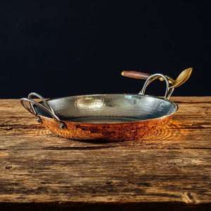 Copper Paella Pan | Sertodo Copper | Yellowstone Spirit Southwestern Collection Copper Pans Sertodo Copper 10" Diameter ~ Great for Serving Side Dishes Recycled Copper 