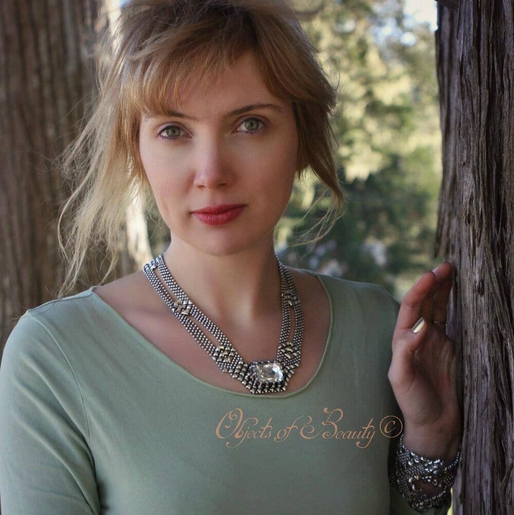 Crystal Waters SG Liquid Silver Necklace ONLY 2 LEFT! Necklaces Sergio Gutierrez Liquid Metal Jewelry 